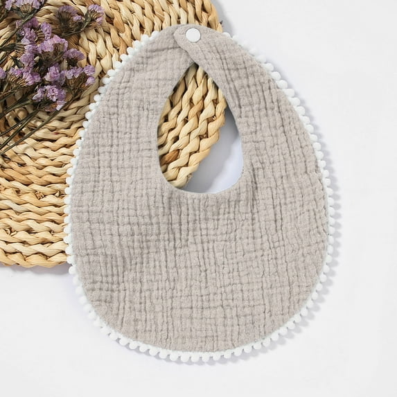 BRGZLK Baby Muslin Bib Toddler Snap Cotton Saliva Towel Burping Adjustable Bandana Newborn Unisex Gray Free Size
