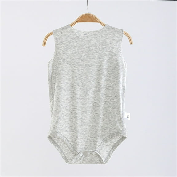 BRGZLK Baby Rompers Summer Sleeveless Bag Fart Clothes Boys Girls Newborn Breathable Comfy Cotton Bodysuit Gray 3-6 Months