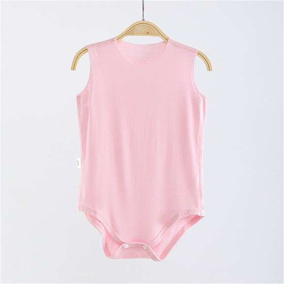 BRGZLK Baby Rompers Summer Sleeveless Bag Fart Clothes Boys Girls Newborn Breathable Comfy Cotton Bodysuit Pink 3-6 Months