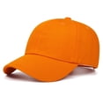 thumbnail image 1 of BRGZLK Baseball Caps for Kids Girls Boys Solid Color Casual Adjustable Sun Protection Wash Distressed Hat Orange Free Size, 1 of 5