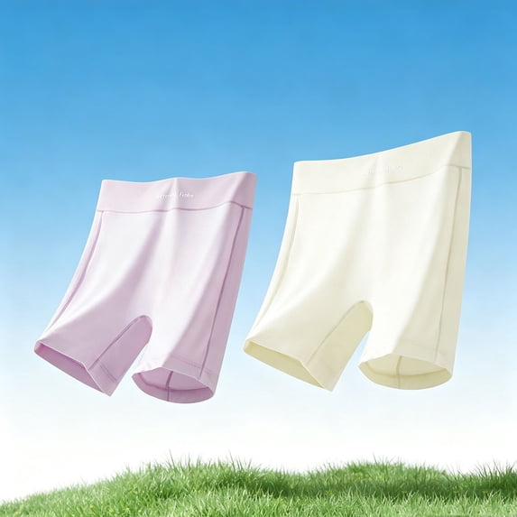 BRGZLK Boxers Briefs for Girls 2 Pack Trendy High Waisted Soft Breathable Comfortable Safety Panties Underwear 2-in-1 Panties Fit Toddler Youth Kids Purple A 10-11 Years