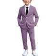thumbnail image 1 of BRGZLK Boys 2 Piece Tuxedo Suit Trendy Kids Formal Slim Fit Jacket and Long Pants Set for Performance Photo, Back to School Outfits Purple 11-12 Years, 1 of 9
