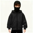 thumbnail image 1 of BRGZLK Boys Coat Winter Solid Color Casual Sports Long Sleeve Double Hood Hoodie Casual Zipper Cardigan with Pockets Outwear for Kids Black 12-13 Years, 1 of 5