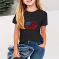 thumbnail image 1 of BRGZLK Boys Girls 4Th Of July T-Shirts Trendy Independence Day Flag Printed Blouse Kids Casual Round Neck Memorial Day Short Sleeved Tops Black 7-8 Years, 1 of 4