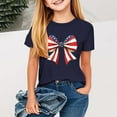 thumbnail image 1 of BRGZLK Boys Girls Independence Day Patriotic Top Funny USA American Flag Printed Tees Kids Casual Loose Round Neck Short Sleeved T-Shirts Navy 11-12 Years, 1 of 4