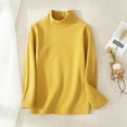 thumbnail image 1 of BRGZLK Boys Girls Soft Cotton Long Sleeve Half-high Neck Shirts Solid Color Autumn Warm Thermostat Bottoming T-Shirt for Kids Yellow 4-5 Years, 1 of 3