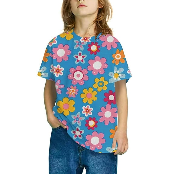 BRGZLK Boys Girls Summer Short Sleeve Shirts Cute Casual Round Neck Solid Color Tunic Tops 2025 Basic Cotton Tee Blouses Multicolor 5-6 Year