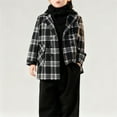 thumbnail image 1 of BRGZLK Boys Peacoat Fall Winter Plaid Mid Long Length Cardigan Warm Overcoat with Pockets and Buttons Trendy Casual Coat Black 14-15 Years, 1 of 5