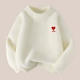 thumbnail image 1 of BRGZLK Boys Sweater Round Neck Love print Long Sleeved Sweater Base Shirt Unisex Casual And Comfortable Knitted Pullover Top for Girls White 3-4 Years, 1 of 6