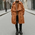 thumbnail image 1 of BRGZLK Boys Trench Coat Mid Long Length Double Breasted Solid Color Cardigan Windbreaker with Pocket Fall Winter Trendy Casual Coat Brown 9-10 Years, 1 of 5