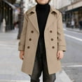 thumbnail image 1 of BRGZLK Boys Trench Coat Solid Color Mid Long Length Double Breasted Windbreaker Dress Coats with Pocket Fall Winter Coat with Belt Khaki 2-3 Years, 1 of 5