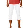 thumbnail image 1 of BRGZLK Capris Jeans for Women Trendy Elastic Waist Fitness Casual Tight Seven Points Pants Split Hem Stretchy Denim Pants White S, 1 of 5