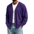 thumbnail image 1 of BRGZLK Cardigan Sweaters for Men Button Down V Neck Long Sleeve Sweaters Open Front Solid Color Lightweight Business Knitted Sweater Tops Coat 2026 Fall Winter Outwear A#Purple S, 1 of 5