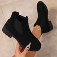 thumbnail image 1 of BRGZLK Chelsea Ankle Boots for Women Classic Versatile Slip-On Low Chunky Heel Comfortable Short Booties Easy On Commute Work Shoes with Side Zipper Black 39, 1 of 8