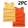 thumbnail image 1 of BRGZLK Children's Cotton Undershirts Boys Girls Trendy Solid Color Sleeveless Round Neck Suitable Kids Summer Tank Tops 2-Pack Khaki 13-14 Years, 1 of 3
