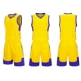thumbnail image 1 of BRGZLK Children's Sports Shorts Sets Kids Trendy Solid Color Casual Round Neck Sleeveless Basketball Shirt With Elastic Waist Shorts Sports Quick Dry Set Yellow 11-12 Years, 1 of 7