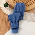 thumbnail image 1 of BRGZLK Childrens Solid Color Cotton Fall Winter Thickening Elastic Waist Sports Worn Casual Leggings For Kids Blue 5-6 Years, 1 of 3