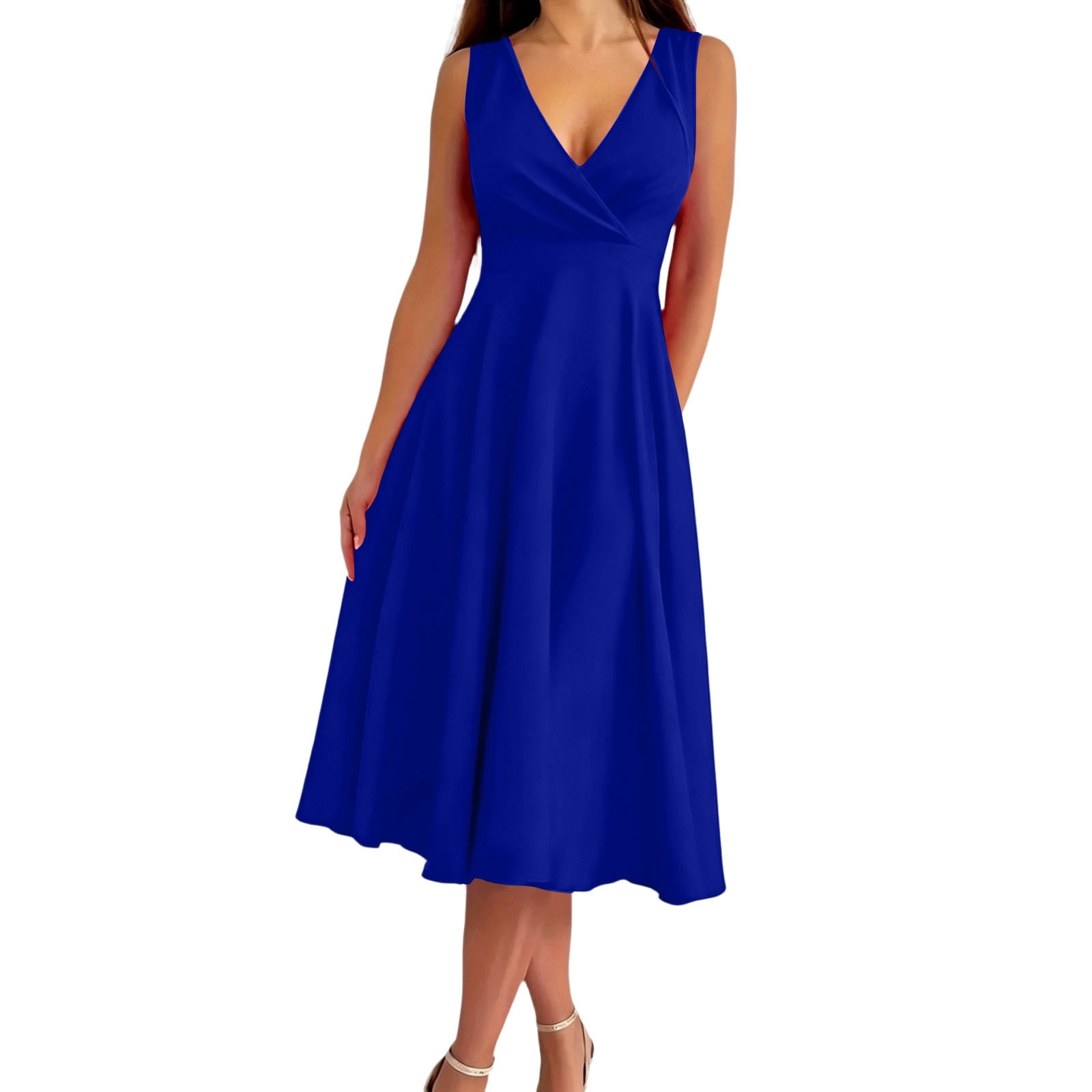 elegant dresses for pregnant women Honey Couture ALLIE Navy Blue Silky Halter Neck Formal Dress Navy Blue / L USA main image 1