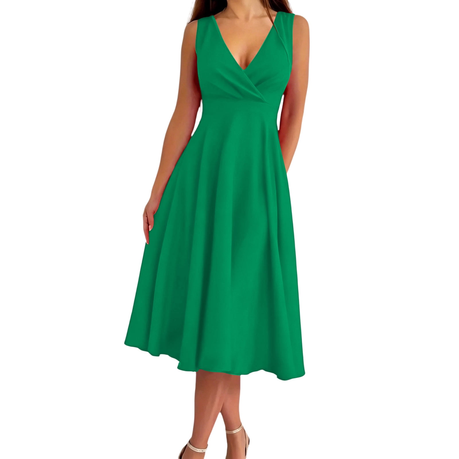 green goddess dressing chopt Ariana Empire Dress In Green main image 0