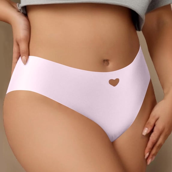 BRGZLK Cotton Underwear for Women Solid Color Low-Rise Seamless Full Coverage Briefs Soft Comfortable Ladies Triangle Panties Underwear Pink S