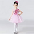 thumbnail image 1 of BRGZLK Dresses for Girls Peony Flower Sequin Puffy Skirt Sleeveless Round Neck Girl Mesh Straps Dress Performance Dress Pink 7-8 Years, 1 of 5
