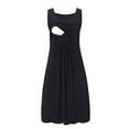 thumbnail image 1 of BRGZLK Women's Maternity Dress Sleeveless Vest Striped Round Neck Knee Length Home Nursing Suitable For Baby Bathing, 1 of 4