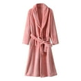 thumbnail image 1 of BRGZLK Flannel Dressing Gowns for Women Fleece Robes Belted Bathrobes Cozy Soft Plush Velvet Pyjamas Fluffy Pajamas Loungewear Winter Long Nightgowns with Pockets XL-4XL, 1 of 8
