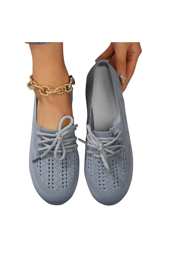 Flat Round Toe Weave Shallow Cut Hollow Breathable Sleeve Sole Work Shoes