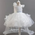 thumbnail image 1 of BRGZLK Girl Princess Dress Fashion Cute Sleeveless Round Neck Birthday Banquet Performance Gown Mesh Kid Gown Dress White A 0-1 Years, 1 of 5
