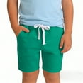 thumbnail image 1 of BRGZLK Girl's 5 Inch Cotton Shorts Summer Solid Color Lightweight Soft Comfy Elastic Waist Drawstring Casual Shorts with Pockets,Kids Clothing Green 8-9 Years, 1 of 6