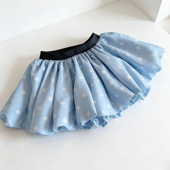 BRGZLK Girl's Floral Print Skirt Summer 2026 Casual Pleated Lightweight Breathable Kids Girls Outerwear Versatile Princess Skirt Light Blue 3-4 Years