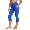 thumbnail image 1 of BRGZLK Girls Capri Leggings 2026 Solid Color High Waisted Soft Comfy Tummy Control Athletic Workout Yoga Pants with Pockets for Daily Blue 4-5 Years, 1 of 9