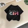 thumbnail image 1 of BRGZLK Girls Cotton Tshirt Cute Print Casual Summer Sports Fashion Birthday Outfits Clothes Round Neck Little Kids Short Sleeve Top Shirt Black 8-9 Years, 1 of 6