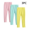 thumbnail image 1 of BRGZLK Girls Fall Cotton Leggings Baby Cute Solid Color High Waist Thin Full-Length Yoga Pants Pack Of 3 Yellow 8-9 Years, 1 of 8