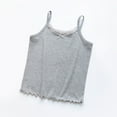 thumbnail image 1 of BRGZLK Girls Lace Cami Tops Cute Bow Ribbed Knit Sleeveless Basic Tank Tops Comfortable And Breathable Camisole Tops Gray 5-6 Years, 1 of 3