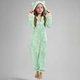 thumbnail image 1 of BRGZLK Girls Onesie Costume Cute Funny Hooded Costume Long Sleeve Zipper Warm Cozy Fashion Winter Warm Costume Casual Homewear Green 9-10 Years, 1 of 5