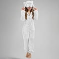thumbnail image 1 of BRGZLK Girls Onesie Costume Cute Funny Hooded Costume Long Sleeve Zipper Warm Fashion Winter Warm Costume Casual Rompe with Pockets White 9-10 Years, 1 of 5