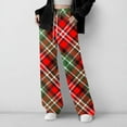 thumbnail image 1 of BRGZLK Girls Plaid Sweatpant Trendy Casual Comfy Wide Leg Drawstring Wear Outside Sweatpants with Pocket for Spring 2026 Red 9-10 Years, 1 of 5