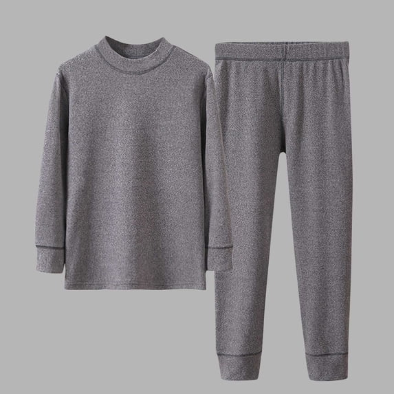 BRGZLK Girls Solid Color Semi High Neck Homewear Set Kids Long Sleeve Autumn Clothes Pants Set Warm Casual Cozy Home Clothing Gray 5-6 Years