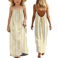 thumbnail image 1 of BRGZLK Girls Summer Maxi Dresses Trendy Cute Striped Backless Cami Spaghetti Strap Drawstring Sundress Casual Loose Dress for Beach Vacation Yellow 13-14 Years, 1 of 8