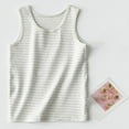 thumbnail image 1 of BRGZLK Toddler Tank Top for Boys Girls Summer Cute Striped Soft Comfort Sleeveless Versatile Trendy Basic Round Neck Camisole,Cotton Unisex Tops Gray 3-4 Years, 1 of 4