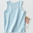 thumbnail image 1 of BRGZLK Girls Tank Top Kids Trendy Striped Print Sleeveless Undershirt Summer Loose Lightweight Base Round Neck Camisoles Girls Dailywear Light Blue 7-8 Years, 1 of 4