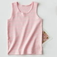 thumbnail image 1 of BRGZLK Girls Tank Top Kids Trendy Striped Print Sleeveless Undershirt Summer Loose Lightweight Base Round Neck Camisoles Girls Dailywear Pink 7-8 Years, 1 of 4