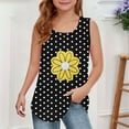 thumbnail image 1 of BRGZLK Girls Tank Top Summer Cute Polka Dots Printed Sleeveless T Shirt For Teen Loose Casual Round Neck Camisole Black 7-8 Years, 1 of 6