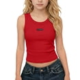 thumbnail image 1 of BRGZLK Girls Tank Tops 2026 Summer Round Neck Athletic Ribbed Sleeveless Crop Top Comfortable Breathable Workout Running Sports Basic Camisole Red 2-3 Years, 1 of 9