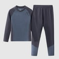 thumbnail image 1 of BRGZLK Girls Thermal Underwear Set Long Sleeve Round Neck Homewear Kids Autumn Clothes Pants Warm Loungewear Set Navy 8-9 Years, 1 of 3