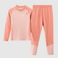thumbnail image 1 of BRGZLK Girls Thermal Underwear Set Long Sleeve Round Neck Homewear Kids Autumn Clothes Pants Warm Loungewear Set Red 16-17 Years, 1 of 3