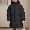 thumbnail image 1 of BRGZLK Girls Winter Coats Solid Color Zipper Thickened Hooden Casual Sports Cozy Fashion Long Sleeved Padded Coat for Girls Boys Black 11-12 Years, 1 of 5