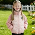 thumbnail image 1 of BRGZLK Girls Winter Coats Zipper Thickened Hoodless Light Thin Casual Sports Warm Fashion Long Sleeved Padded Coat for Girls Boys Pink 3-4 Years, 1 of 5