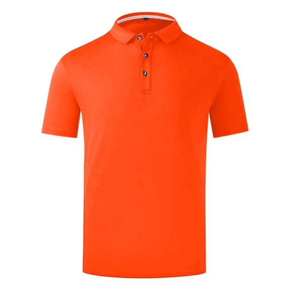 BRGZLK Golf Polo Shirts for Women Solid Color Moisture-Wicking Short Sleeve Polo Shirt Slim Fit Casual Business Breathable Stylish Tops Shirt Orange M